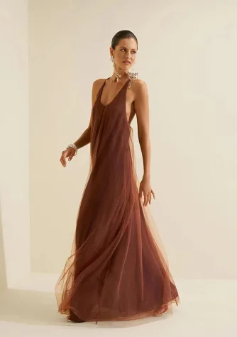 Vestido Tul detalles bordado