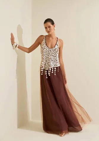 Vestido Tul detalles bordado